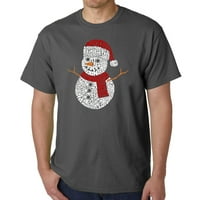Karácsonyi hóember-férfi Word Art póló