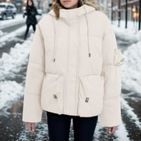 Téli kabátok Női Divat szilárd kapucnis rövid Párnázott laza meleg Párnázott kabátok