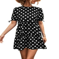 Colisha Női Rövid Mini ruhák póló Sundress tunika póló ruha Laza strand hinta Fekete XL