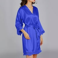 Formális Midi ruhák Női Clearance alkalmi Homewear Hosszú ujjú V-nyakú ruha színes csipke éjszakai köntös Molett koszorúslány