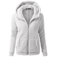 CAICJ Női Teljes cipzáras Polar kabát pulóver zsebekkel Női dzsekik, nincs kapucnis Világosszürke, XL