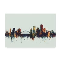 Védjegy Szépművészet 'Rochester New York Skyline IV' vászon művészete, Michael Tompsett