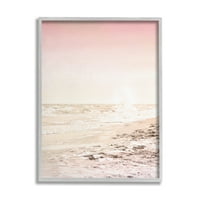 Stupell Industries Sun Burnt Beach Coast elnémított dagály trópusi fotózás szürke keretes művészeti nyomtatott fali