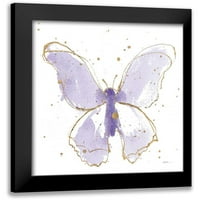 Novak, Shirley Fekete Modern keretes Múzeum Művészeti nyomtatás címmel-aranyozott pillangók II levendula