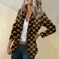 Feternal női kabát hosszú ujjú nyomtatott kardigán gallér Egyetlen gomb Business & Leisure Top