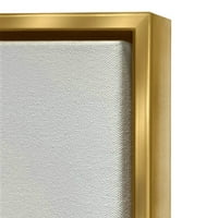 Stupell Industries négyzet alakú Assing Abstrakt minta Grafikus Art Metallic Gold Lebegő Keretes vászon nyomtatott