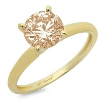 1.5 ct kerek vágott pezsgő szimulált gyémánt 18K sárga arany évforduló eljegyzési gyűrű mérete 4.25