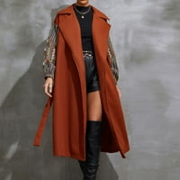Női horogsor Gyapjú keverék felöltő Notch gallér Hosszú ujjú öves kabát téli meleg divatos Design kabát felsőruházat