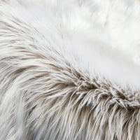 Deluxe puha Fau báránybőr szőrme sorozat dekoratív beltéri terület szőnyeg, láb téglalap, bézs-fehér, csomag