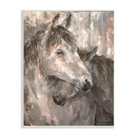 Stupell Industries rusztikus lovas festmény pályázati lovak portré barna bézs, 15, Debi Coules tervezése