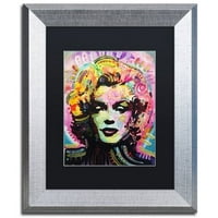 Védjegy képzőművészet Marilyn 1 vászon művészet Dean Russo, fekete matt, ezüst keret