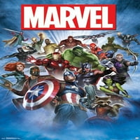 Marvel Group Shot poszter, keret nélküli, Többszínű, függőleges, minden korosztály, 22.375 34 A Trends International