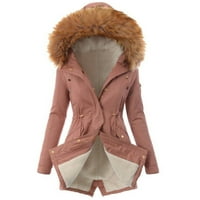 Lannger Női dzsekik, Női Női meleg kabát téli szilárd Turn kabát kapucnis gallér Lambshoo felsőruházat téli kabátok