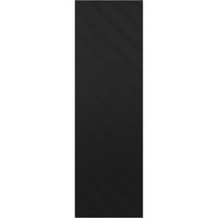 Ekena Millwork 15 W 41 H True Fit PVC átlós léc Modern stílusú Fix Mount redőnyök, Fekete