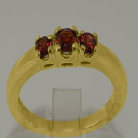 Brit készült 14K sárga arany gyűrű természetes gránát Női évforduló gyűrű - méret opciók-méret 11.25