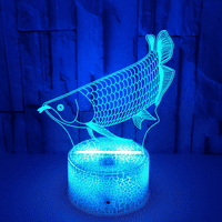 Aranyhal színes 3D éjszakai fény érintőképernyős távirányítóval színek megváltoztatása 3D illúzió lámpa - - - Crack