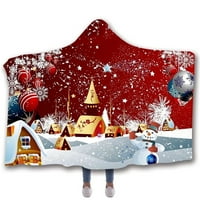 Téli karácsonyi minta viseljen sapkát otthoni takaró gyermek takaró kapucnis kendő