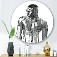 Designart 'Jóképű afrikai ember portréja a fehér i' Modern Circle Metal Wall Art - 11 -es lemez