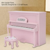 Babaház miniatűr zongora székkel 1: babaház miniatűr bútorok fehér zongora tündér baba otthoni jelenet szimulációs