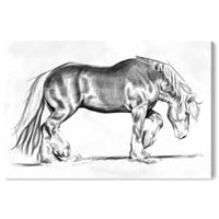 Wynwood Studio Animals Wall Art vászon nyomtatványok 'Equus i' Frissek - Szürke, Fehér