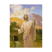 Védjegy képzőművészet 'Jézus' vászon művészet Hal Frenck