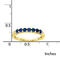 Primal Gold Karat Yellow Gold Lab létrehozott kék zafír és gyémánt gyűrű