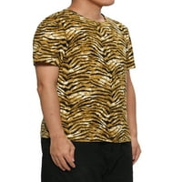 Egyedi olcsó férfiak kerek nyak rövid ujjú leopárd nyomtatási póló