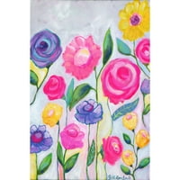 Marmont Hill Flowers Grey , Jill Lambert festmény nyomtatás csomagolt vászonra