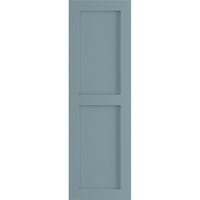 Ekena Millwork 18 W 57 H True Fit PVC Két egyenlő sík paneles redőny, békés kék