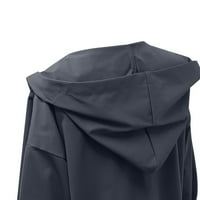 Wyongtao Női árok kapucnis kabát könnyű, Hosszú ujjú kabát laza közepes hosszúságú széldzseki, szürke XXXXL
