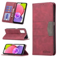 Samsung Galaxy A03s esetében, Flip Folio Wallet Cover vékony prémium PU bőr tok ID hitelkártya Slot állvány Kickstand