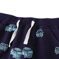 Niuer fiúk nadrág egyenes láb fenék rugalmas derék Jogger nadrág aktív Sweatpants autó nyomtatás nadrág kék 6T