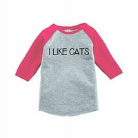 ate ruházat vicces gyerekek szeretem a macskákat Baseball póló Rózsaszín