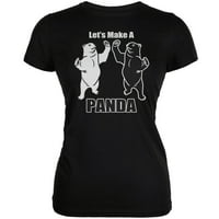 Készítsünk egy Panda vicces fekete Juniors puha pólót - 2x-nagy