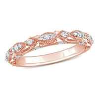 Miabella női karátos fehér zafír gyémánt akcentus 10KT rózsa arany vintage gyűrű