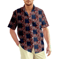 Július 4. Férfi Hawaii ing USA nemzeti zászló ing grafikus ing gallér Klub Rövid ujjú nyomtatás ruházat ruházat Streetwear