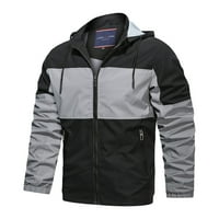 Sport kontrasztos Zip Jacket zseb kapucnis őszi téli kabát blúz férfi őszi kabát férfiaknak