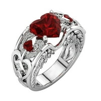 rygai gyűrű szív alakú európai stílusú ötvözet romantikus női ujj dekoráció Valentin ajándékhoz, US 8