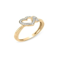 Imperial 1 10ct TDW Diamond Twin Heart Ring 10K sárga aranyban