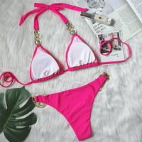 Tavaszi Újdonságok, AXXD Szexi Bikini szilárd Push-Up Pad fürdőruha kristály fürdőruha Beachwear a Clearance Rózsaszín