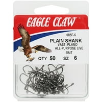 Eagle Claw 085FH-sima szárú horog, nikkel, méret 6