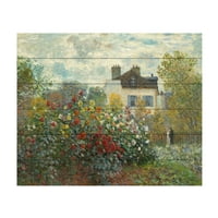 Védjegy Szépművészet „A művészek kertje Argenteuil -ben” Fa fali művészet, Claude Monet
