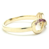 Marisol & Poppy Rainbow CZ Infinity gyűrű aranyban, ezüst felett a nők számára, tini