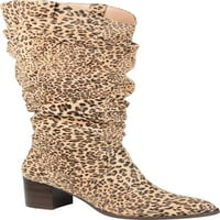 Női Journee gyűjtemény Aneil térd magas Slouch Boot Leopard Fau Velúr M