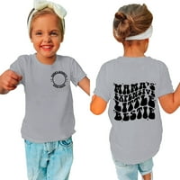 Kisgyermek gyerekek kislányok Mama kis Besties Rövid ujjú Mama Mini vicces póló divatos ing felsők méret M