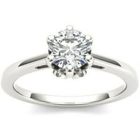 Carat T.W. Diamond Solitaire 14KT fehérarany eljegyzési gyűrű