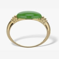 PalmBeach Ékszerek Ovális Vágás Valódi Zöld Jade Gyűrű . TCW 14k aranyozott ezüst