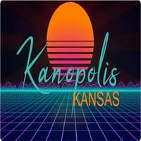 Lancaster Kansas Vinyl Matrica Stiker Retro Neon Design