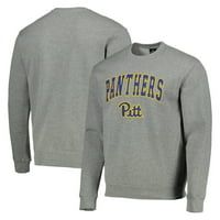 Férfi Colosseum Heathered szürke Pitt Panthers Arch & Logo Pulóver