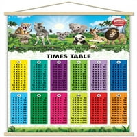 Animal Club-számok Times táblázatok fal poszter fa mágneses keret, 22.375 34